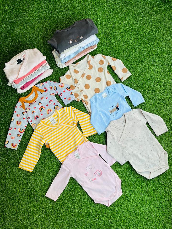 6 PCS ASSORTED FULL SLEEVE BABY ROMPER (MULTICOLOR)