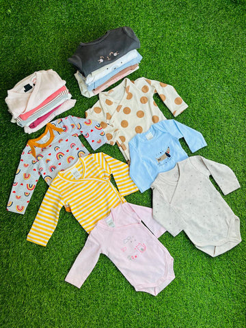 3 PCS ASSORTED FULL SLEEVE BABY ROMPER (MULTICOLOR)